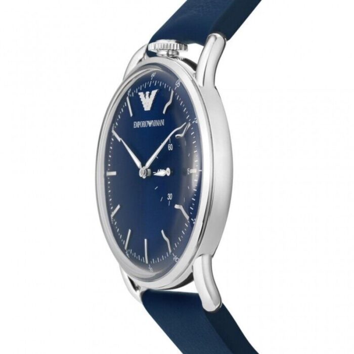 Emporio Armani Aviator Quartz Blue Dial Blue Leather Strap Watch For Men - AR11335 - Image 4